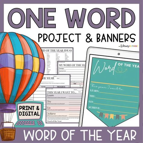 One Word Project Activities and Examples for Students - Literacy In Focus Mlk Lesson Plans, Brainstorming Graphic Organizer, Goals Bulletin Board, Argument Essay, Digital Word, Argumentative Writing, School Goals, Word Of The Year, Icebreaker Activities