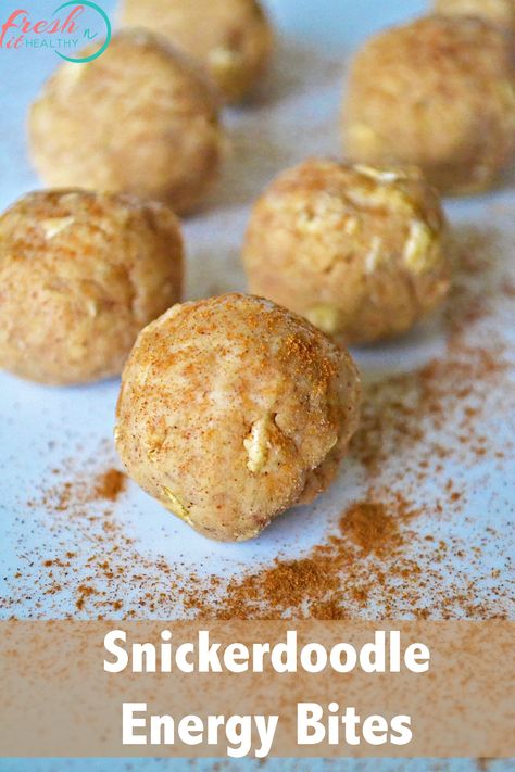 snickerdoodle protein balls Snickerdoodle Protein Balls, Protein Energy Balls, Fitness Box, Protein Balls Healthy, Protein Balls Recipes, Energy Bites Recipes, Quick Bites, Healthy Protein Snacks, Energy Ball Recipe