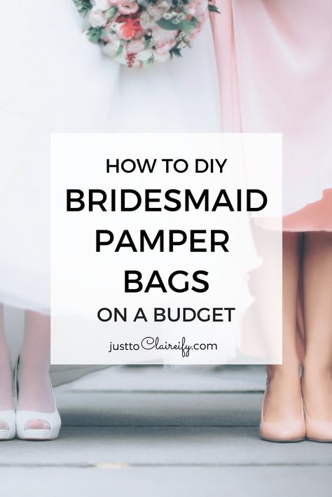 Budget Friendly Bridesmaid Proposal, Bridesmaid Gift Ideas Diy, Bridesmaid Gift Bag Ideas, Bridesmaid Gift Ideas From Bride, Bachelorette Gift Bag Ideas, Bachelorette Goody Bag Ideas, Bridesmaid Goodie Bags, Bridesmaid Makeup Bag Gift, Bridesmaid Baskets