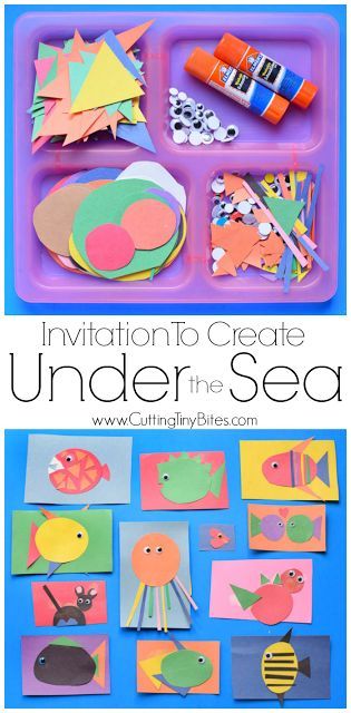 Invitation To Create- Under The Sea. Great fine motor ocean craft for preschool, kindergarten, or elementary kids. Open-ended project allows for creativity- kids can make fish, octopus, or other sea creatures! Ocean Craft, Craft For Preschool, Ocean Theme Preschool, Ocean Activities, Summer Preschool, Sea Crafts, Ocean Crafts, Kindergarten Art, Ocean Themes