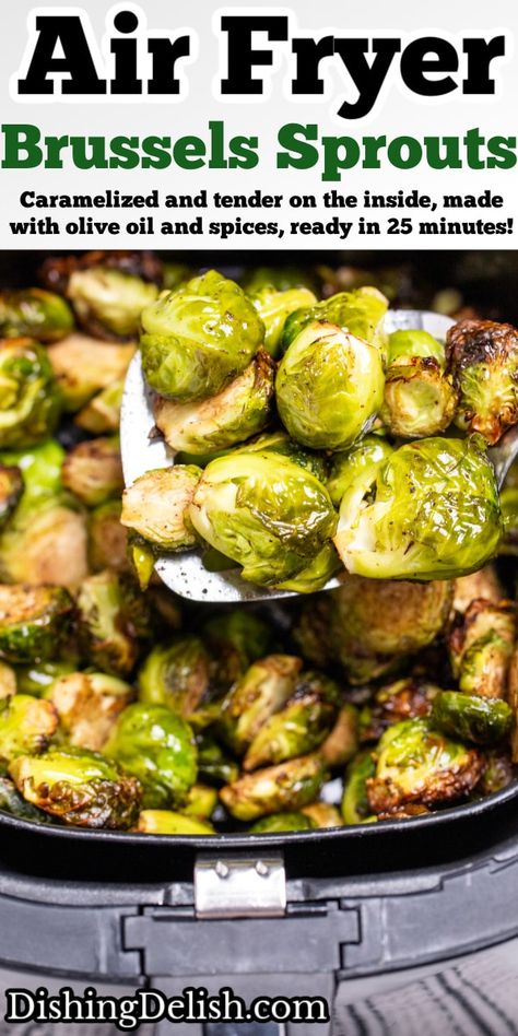 Brussel Sprouts Recipes Easy, Air Fryer Brussels Sprouts, Fried Brussel Sprouts, Crispy Brussel Sprouts, Sprout Recipes, Brussels Sprouts Recipe, Air Fryer Recipes Easy, Brussels Sprouts, Vegetable Side Dishes