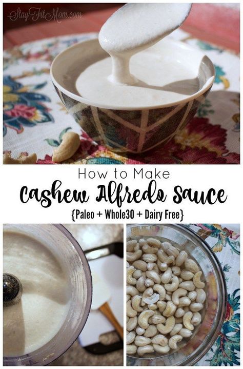 How to make creamy, dairy free, Alfredo Sauce. This is great on zoodles. Dairy Free Alfredo, Cashew Alfredo Sauce, Cashew Alfredo, Dairy Free Alfredo Sauce, Stay Fit Mom, Paleo Condiments, Paleo Sauces, Sauce Spaghetti, Dairy Free Paleo