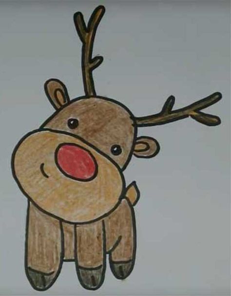 How to draw a deer Deer Drawings Easy, Easy Drawings For Christmas, Deer Easy Drawing, Sketch Ideas Christmas, How To Draw A Deer, Easy Deer Drawing, Simple Deer Drawing, Christmas Pencil Drawings, Easy Reindeer Drawing