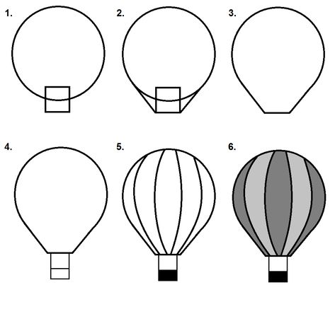 Hot Air Balloon step-by-step tutorial. How To Draw Hot Air Balloon Step By Step, Drawing Hot Air Balloons, Easy Hot Air Balloon Drawing, How To Draw A Hot Air Balloon Easy, How To Draw Hot Air Balloon, Hot Air Balloon Line Art, Hot Air Balloon Drawing Simple, Hot Air Balloon Doodle, Ballon Drawing