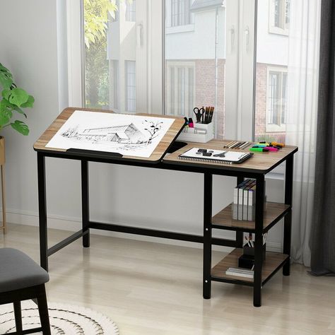 Williston Forge Peace Multi-Functional Drafting Table | Wayfair Drawing Desk, Desk Writing, Drafting Table, Stand Table, Drawing Table, Simple Desk, Big Desk, Inbox Zero, Adjustable Standing Desk