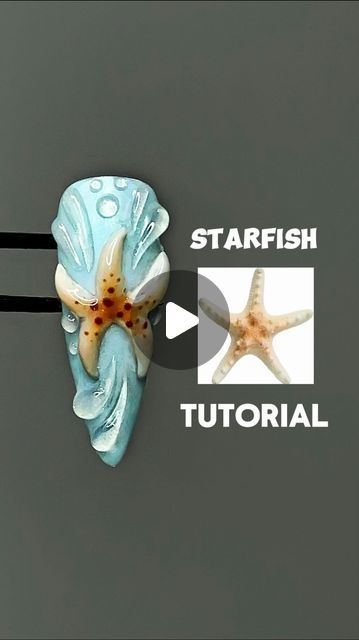 𝑀𝐸𝐿𝐵𝑂𝑈𝑅𝑁𝐸 𝑁𝐴𝐼𝐿 𝐴𝑅𝑇𝐼𝑆𝑇 on Instagram: "3D Starfish tutorial ⭐️⭐️⭐️ 

#nailvideos #nailart" 4d Nail Art, Starfish Nail Art, Weird Nails, Beach Holiday Nails, Fish Nail Art, Fish Nails, 3d Star, Crazy Nails, 3d Tutorial