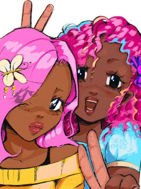 Drawing made by me! @skypixiez please give credit if you use! Thank you 🧁🐰🎉🥕 Black Fluttershy, Skypixiez Art, Fluttershy Drawing, Black Pfp, Y2k Art, Emo Art, Characters Inspiration Drawing, Afrocentric Art, Black Anime Characters