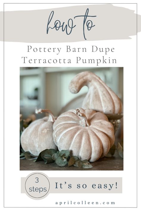 Want to know the 3 easy steps to getting the perfect terracotta look on your faux pumpkins? Check out how easy it is to make your pumpkins look like they came from Pottery Barn! Check it out! Painted Faux Pumpkins, Terracotta Pumpkins, Barn Makeover, Pottery Barn Pumpkin, Pumpkin Pottery, Aged Terracotta, Simply Painting, Pottery Barn Look, Plastic Pumpkins