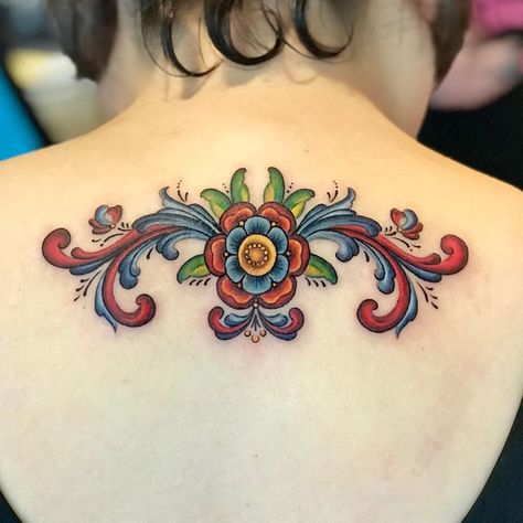 Rosemaling- Norwegian traditional decorative folk painting. #tattoo #customtattoo #Norway #Norwegian #rosemaling #rosemalingtattoo… Rosemaling Tattoo, Norwegian Tattoo, Norway Tattoo, Scandinavian Tattoo, Amazing 3d Tattoos, Art Inspired Tattoos, Norwegian Rosemaling, Norse Tattoo, Heart Tattoo Designs