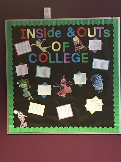 Sophomore Bulletin Boards, Inside Out Ra Board, Ra Door Decs Inside Out, Ra Bulletin Board Ideas Freshman, Dorm Board Ideas Ra Bulletins, Back To School Bulletin Boards College, Ra Board Themes, Inside Out 2 Bulletin Board, Welcome Ra Boards