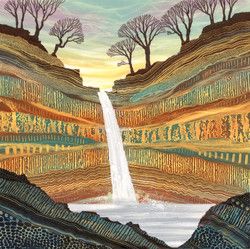 Rebecca Vincent, Waterfall Artwork, Vincent Art, Uk Landscapes, Waterfall Pictures, Landscape Art Quilts, Sunrise Landscape, Landscape Art Prints, Landscape Quilt