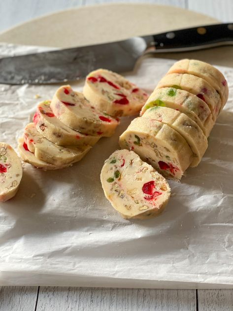 AD ~ Vintage recipes such as the jeweled icebox cookies with candied fruit bring so many memories from Christmas at Grandma's. Bake them today! Use #ZeliteInfinity high-quality knives for chopping the ingredients and slicing the cookies to perfection. These knives are lightweight and made with high-end materials. Fall in love at first slice. #sponsored #holidaycookies #vintageholidaycookies #iceboxcookies #bakingseason Jewel Cookies Recipes, Icebox Christmas Cookies, Vintage Christmas Cookies Recipes, Icebox Cookies Recipe, Ice Box Cookies Christmas, Christmas Ice Box Cookies, Ice Box Cookies Recipe, Christmas Icebox Cookies, Refrigerator Cookies Recipes Christmas