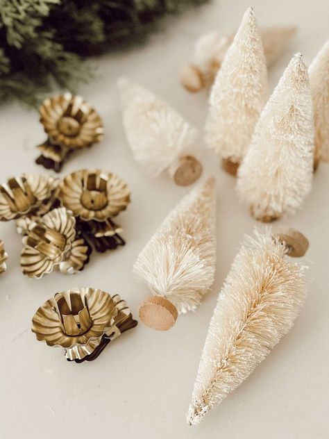 Get ready to add farmhouse charm to your tree with these rustic DIY farmhouse Christmas ornaments.  They're inexpensive and easy to make with clip on candle holders & small bottle brush trees. Diy Farmhouse Christmas Ornaments, Diy Farmhouse Christmas, Rustic Glam Christmas, Christmas Tree Candle Holder, Candle Ornament, Farmhouse Christmas Ornaments, Farmhouse Ornaments, Halloween Bottles, Bottle Brush Christmas Trees