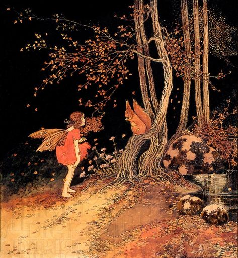 "Another fabulous illustration from an old storybook.   Total print size- 8.117\" x 8.8\"  ALL illustrations can be DOWNSIZED without losing clarity or sharpness. Not all illustrations can be ENLARGED. You are purchasing an incredibly sharp, clear, digital image scanned at a high resolution, 300dpi in jpg form.  Once payment is received, you will be able to INSTANTLY DOWNLOAD YOUR IMAGE(S).   Our images can fit on 8.5 x 11 paper.  **THE ANNOYING WATERMARK WILL NOT APPEAR ON YOUR DOWNLOAD** What fabulous things can you create?  Announcements, Invitations, and place cards, (think wedding, engagements, baby!) Paper Arts:             Jewelry:          Used on transfers:     Print and Frame For: Greeting cards       Earrings         Tee-shirts                    Baby's Nursery Stationery Classic Fairy Art, Vintage Woodland Illustration, Vintage Storybook Illustrations, Old Storybook Illustrations, Vintage Fall Illustration, Old Illustration Vintage, Storybook Art Vintage, Fairytale Illustration Vintage, Old Fairytale Illustration