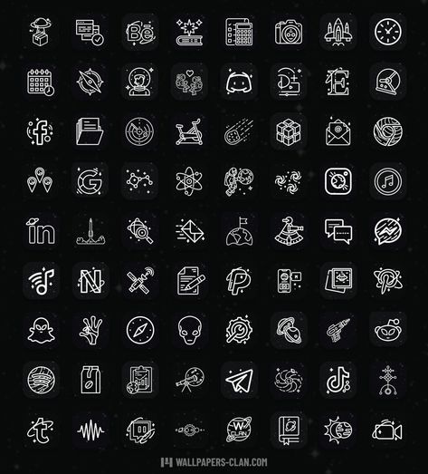 Goth Aesthetic App Icons - Goth Black App Icons, Widgets & Walls AE7 Black And White Console, Space App Icons, App Icon Black And White, Game App Icon, Black And White App Icons, Kawaii Space, Android App Icon, White App Icons, Icon Game