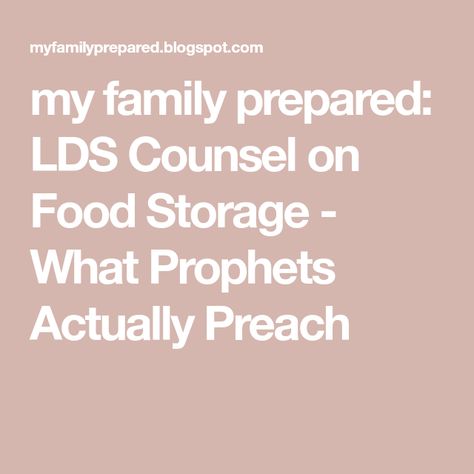 Lds Food Storage, Deep Pantry, Self Reliance, Church Of Jesus Christ, Emergency Prepping, Latter Days, Latter Day Saints, The Church, My Family