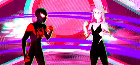 Spiderverse Banner Gif, Spiderman Banner Gif, Spider Man Banner, Spider Man Gif, Spiderman Banner, Spiderman Gif, Gwen Spiderman, Spiderman And Spider Gwen, Glitch Gif