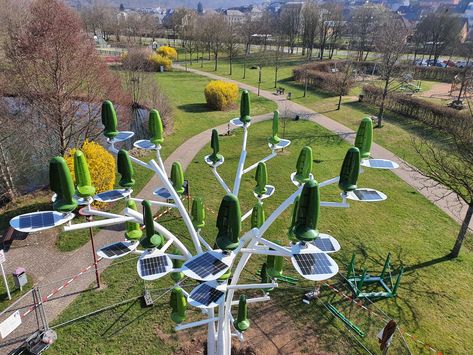 New World Wind - Arbre à vent : New World Wind Home Wind Power, Wind Tree, Solar Farm, Simple Tree, Solar Wind, Solar Power System, Wind Power, Sustainable Energy, Urban Spaces