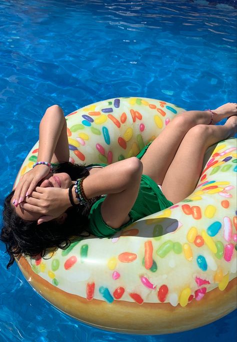 Summer, pool, donut, donut hole float, floating, floatie, aesthetic, green dress Floatie Aesthetic, Aesthetic Green Dress, Donut Floaties, Donut Float, Aesthetic Green, Summer Pool, Beach Aesthetic, Green Dress, Donuts