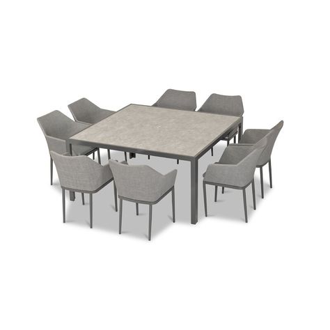 Harmonia Living Tailor 9 Piece Square Dining Set | Perigold 8 Seater Square Dining Table, Square Dining Table Set, Dining Table Dimensions, Square Dining Table, Extension Table, Square Dining Tables, Outdoor Setting, Dining Room Tables, Table Dimensions