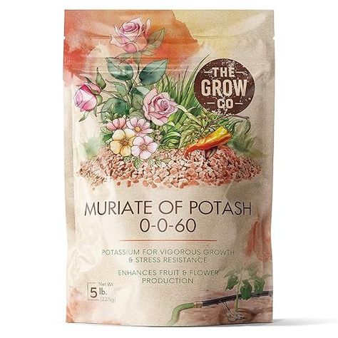 Amazon.com : Muriate of Potash 0-0-60 Fertilizer, High Potassium Fertilizer for Plants, Ideal Plant Food & Potash Fertilizer for Plants - Boosts Growth of Turf, Shrubs, Trees, Flowers, Fruits & Vegetables, 5 lb : Patio, Lawn & Garden Potash Fertilizer, Grass Fertilizer, Potassium Deficiency, Plant Fertilizer, High Potassium, Lawn Fertilizer, Plant Nutrients, Fertilizer For Plants, Big Plants