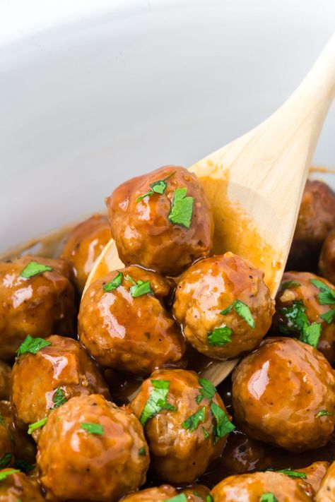 Bourbon Meatballs - Kitchen Divas Meatball Flavors, Bourbon Meatballs Crockpot, Meatball Appetizer Crockpot, Homemade Chicken Fried Rice, Cooking With Bourbon, Bourbon Meatballs, Bourbon Chicken Crockpot, Leftover Meatballs, Meatball Appetizer Recipe