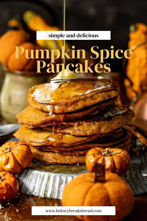 Stack of Pumpkin Spice Pancakes drizzled with warm, maple syrup. Easy Delicious Appetizers, Spice Pancakes, Pumpkin Spice Pancakes, Pumpkin Pie Spice Mix, Winter Breakfast, Delicious Pancakes, Yummy Fall Recipes, Pancakes Ingredients, Pumpkin Pancakes