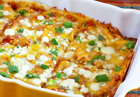 Buffalo Chicken Enchilada Casserole Buffalo Chicken Enchiladas, Easy Enchilada Casserole, Chicken Enchilada Casserole Recipe, Cheesy Enchiladas, Enchilada Ingredients, Enchilada Casserole Recipes, Ranch Pasta, Recipes Authentic, Chicken Enchilada Casserole