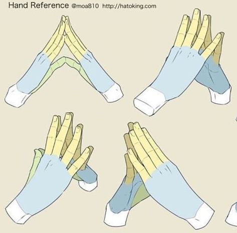 Hands Together Drawing Reference, Hands Folded Together Reference, Hand Poses Drawing Art Reference, Anime Hand Pose, Anime Hands Reference, Hand Pose Reference Drawing, Hands Together Drawing, Hands Poses Reference, Hands Clasped Together Reference