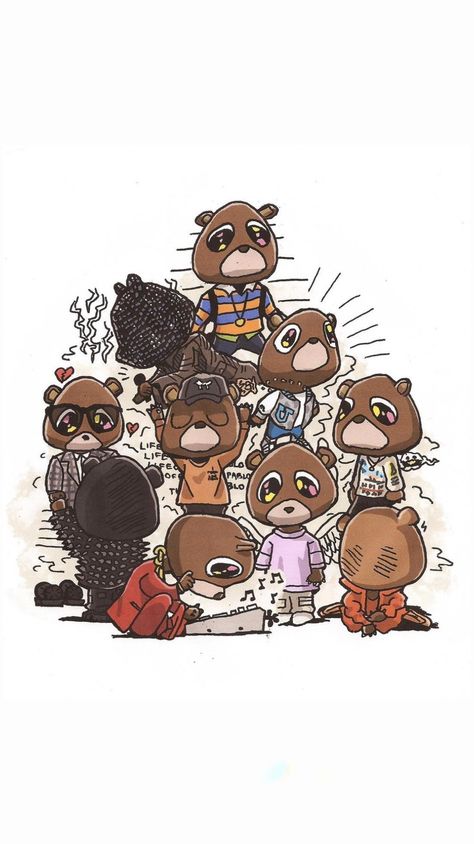 Kanye West College Dropout, Kanye West Bear, College Dropout, Graduation Bear, Bear Sticker, Kanye West, Bears, On Twitter, Twitter