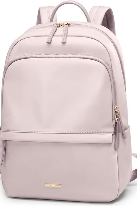 💖【Size & Color】- The women's backpack adopt stylish designs and different color choices(Soft Pink, Black). Size: 15" x 11" x 4.7"/38 x 28 x 12cm. 💖【Large Capacity】- A backpack is not too bulky but roomy for everything you need. A separate laptop compartment fits up to 14'' laptop. Outer with a zipper front pocket, a backside zipper hidden pocket and 2 side pockets. 💖【Water Resistant Fabric】- Made of high quality water resistant nylon/faux leather, durable and reinforced. Laptop Backpack Mens, Laptop Backpack Women, Luxury Backpack, Travel Laptop Backpack, Backpack For Women, Vintage Backpacks, College Backpack, Computer Bag, Student Backpacks