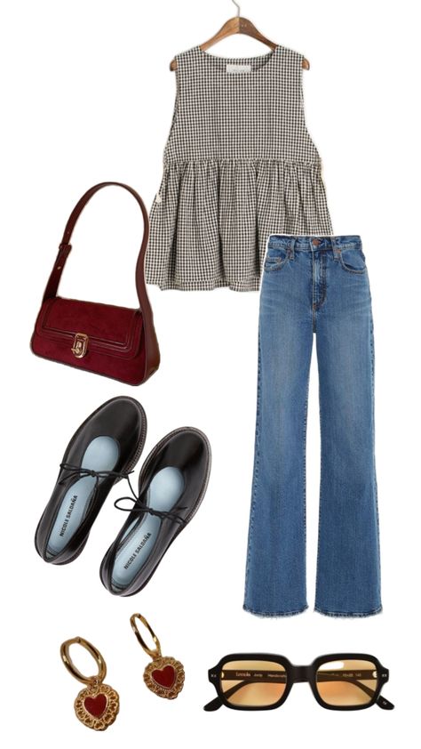 #chic #outfit #fashion #style #outfitinspo #springoutfit #picnic 80 Degree Weather Outfits Work, Italy Study Abroad Outfits, Warm Weather Office Outfits, Paris April Outfit, Scandinavian Summer Style, Purse Outfit Aesthetic, First Job Outfits, Teaching Outfits High School, H&m Outfits