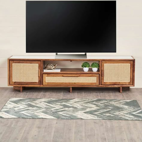 Cane Tv Cabinet, Cane Furniture Tv Unit, Cane Tv Unit, Vintage Tv Unit, Indian Tv Unit Design, Mango Wood Tv Unit, Rustic Tv Unit, Wood Tv Unit, Tv Unit Decor