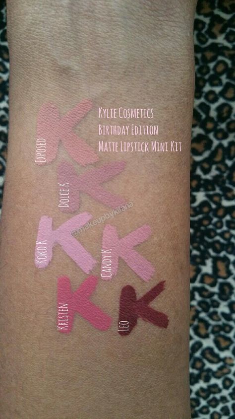 Kylie Cosmetics Birthday Edition Mini Matte Kit. @makeupbykifana How To Contour For Beginners, Contour For Beginners, Kylie Matte Lip Kit, Kyle Cosmetics, Makeup Looks And Products, How To Contour, Kylie Lip Kit, Kylie Lips, Kylie Cosmetic