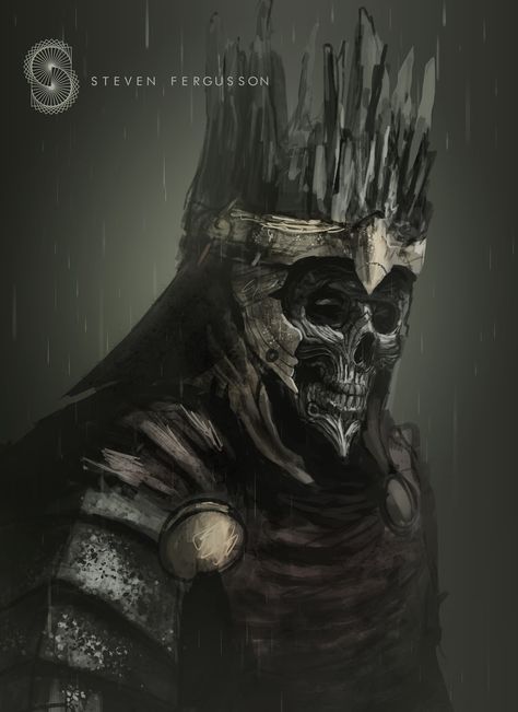 Dead King, Steven Fergusson Hochmann on ArtStation at https://www.artstation.com/artwork/W4DmN Guardian Angel Tattoo, Skeleton King, Hipster Tattoo, Dead King, Fantasy Heroes, Cool Monsters, Demon Art, Monster Art, Medieval Fantasy