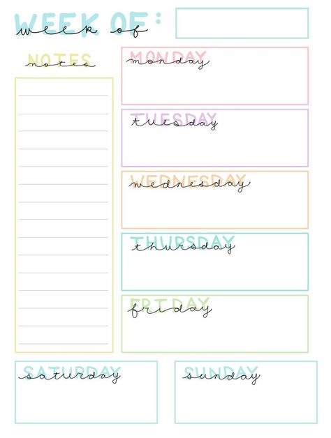 Weekly Planner Print, Plan Your Week, Online Planner, Weekly Planner Template, Planner Sheets, Printable Planner Pages, Planner Organiser, Printable Calendar Template, Busy People