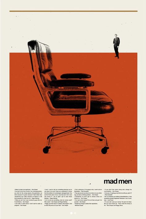 Mad Men Poster, Silkscreen Print, Iconic Furniture, Poster Layout, Arte Inspo, 로고 디자인, Design Graphique, Typography Poster, Graphic Design Typography