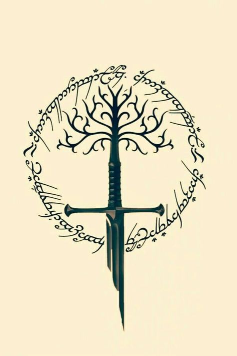 Anduril Wallpaper, Lord Of The Rings Symbols, Silmarillion Tattoo, Lotr Symbols, Aragorn Tattoo, Middle Earth Tattoo, Tolkien Tattoo, Lotr Tattoo, Lord Of The Rings Tattoo