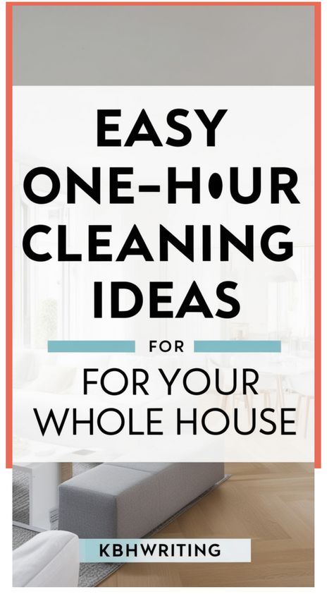 Easy one-hour cleaning ideas for your whole house. How To Deep Clean Your House, Clean Organized House, Deep Cleaning House, Clean Your House, Clean My House, Efficient Cleaning, Apartment Cleaning, Spring Cleaning Hacks, Cleaning Guide