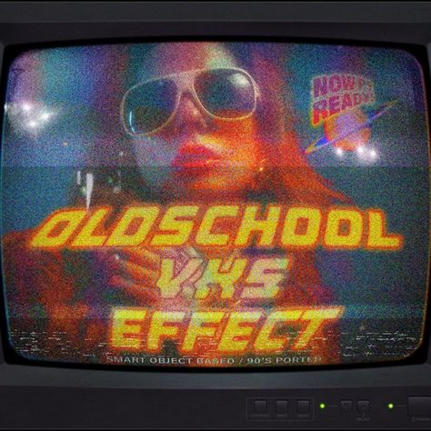 VHS Machine - Retro Monitor Effect Retro Monitor, Vhs Tv, Vhs Effect, Vhs Aesthetic, Graphic Design Portfolio Layout, Portfolio Layout, Photoshop Effects, Photoshop Template, Graphic Design Portfolio