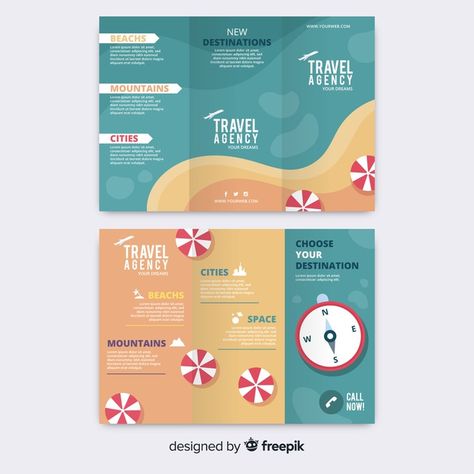 Tourism Brochure Design, Typography Brochure, Booklet Layout, Rack Cards Design, Brochure Ideas, Trifold Brochure Design, Pamphlet Design, Illustrator Design Tutorial, Graphic Design Tutorials Learning