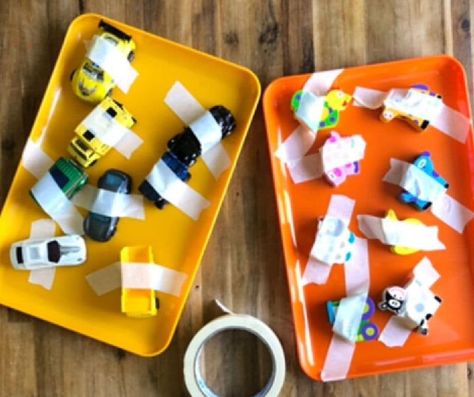 Fine Motor Activities for Toddlers Cars Fine Motor Activities, Sensory Transportation Activities, Car Gross Motor Activities, Fine Motor Car Activities, Fine Motor For Three Year Olds, Transportation Motor Skills, Transport Fine Motor Activities, Toddler Train Activities, Transportation Sensory For Toddlers