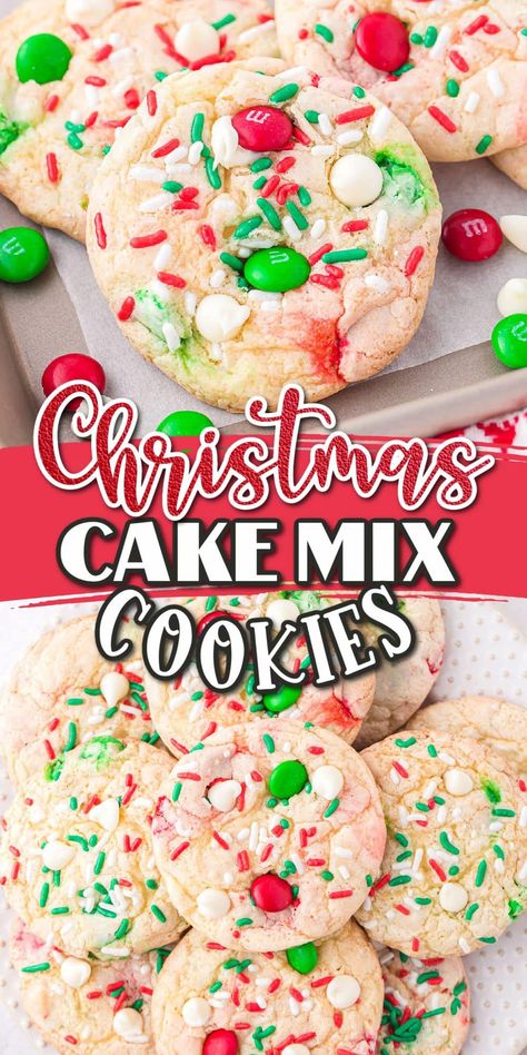 Christmas Cake Mix Cookies No Chill No Spread Gingerbread Cookies, Christmas Cookies Recipes Holiday Xmas, Cake Mix Pudding Cookies, Christmas Cake Mix Cookies, Cookies Board, Jar Cookies, Christmas Cookie Cake, Christmas Cookie Swap, Christmas Cookie Recipes Holiday