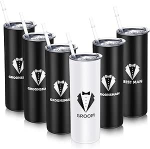 Tanlade Set of 6 Groomsmen Gifts for Wedding Groomsman Proposal Gifts Groomsman 20 oz Tumbler Groom Best Man and Groomsman 20oz Travel Coffee Mug with Lid Team Groom Cups Gift for Bachelor Party Gifts For Groomsmen From Groom, Groomsmen Cups, Groomsmen Tumblers, Groomsmen Favors, 2026 Wedding, Groomsmen Ideas, Groomsmen Proposal Gifts, Groomsman Proposal, Bridesmaid Groomsmen Gifts