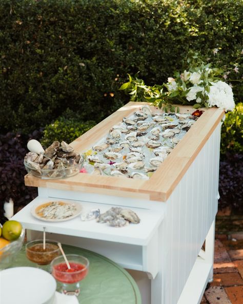 Oyster catering for every occasion... Styling & Oysters @shuckyeah.bydawsons Photography @dainamariephotography Florals @val.ent.een Oyster Catering, Oyster Bar Wedding, Oyster Roast Engagement Party, Seafood Station, Seafood Catering, Oyster Roast Party, Oyster Roast, Oyster Bar, Welcome To The Party