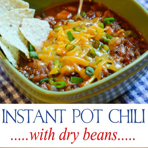 This Instant Pot Chili with dry beans is packed full of flavor! We love that we can use dry beans without having to soak them first. This recipe is easy on the wallet and big on flavor. Instant Pot Chili with dry beans is a family FAVORITE at our house. Instapot Chili With Dry Beans, Instapot Chili Recipes Dry Beans, Instant Pot Chili Recipe Dry Beans, Instant Pot Chili With Dry Beans, Instant Pot Chili Dry Beans, Chili With Dried Beans, Broke Meals, Beans In Instant Pot, Instant Meals