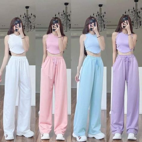 Korean Flare Pants Outfit, Fashion Sketches Dresses, Fashion Top Outfits, Korean Fashion Dress, Practice Outfits, Easy Trendy Outfits, Classy Casual Outfits, Simple Trendy Outfits, Kpop Outfits