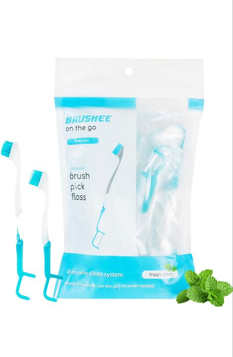 Brushee - The Evolution of Oral Care | 3-in-1 Tool (Pre-Pasted Mini-Brush + Floss + Pick) | Individually Wrapped | Disposable | Prepasted Travel Toothbrushes | Small Adult Toothbrush - (24-Pack) Healthy Period, Adult Easter, Pasta Dental, Floss Picks, Travel Toothbrush, Oral Hygiene, Toothpick, Teeth Cleaning, Oral Care