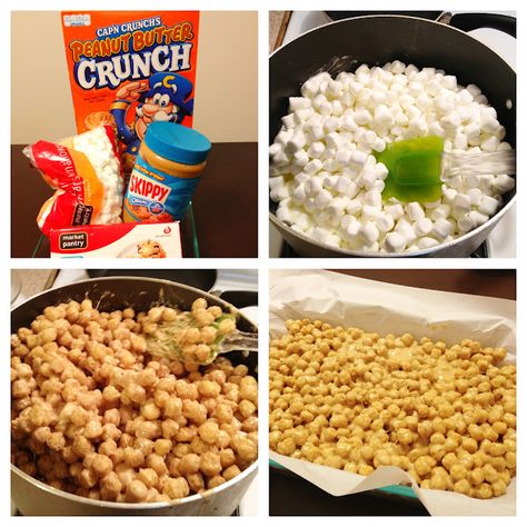 Captain Crunch Treats, Peanut Butter Captain Crunch, Bunco Snacks, Captain Crunch Cereal, Captain Crunch, Farm Recipes, Peanut Butter Crunch, Crunch Recipe, Krispie Treats Recipe