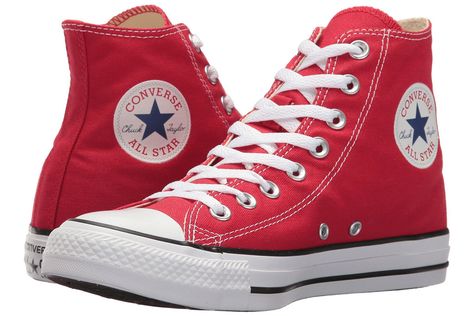 Converse Chuck Taylor All Star Core Hi Chucks Shoes, Converse Classic, Taylor R, Red High Tops, Red Trainers, Dr Shoes, Red Converse, Vintage Sneakers, Estilo Preppy